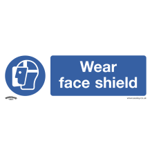 Wear Face Shield - Mandatory Safety Sign - Rigid Plastic - Pack of 10