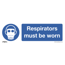 Respirators Must Be Worn - Mandatory Safety Sign - Rigid Plastic - Pack of 10