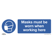 Masks Must Be Worn - Mandatory Safety Sign - Rigid Plastic - Pack of 10