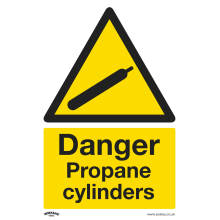 Danger Propane Cylinders - Warning Safety Sign - Rigid Plastic - Pack of 10