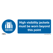 High Visibility Jackets Must Be Worn Beyond This Point - Mandatory Safety Sign - Rigid Plastic - Pack of 10