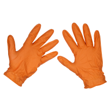 Orange Diamond Grip Extra-Thick Nitrile Powder-Free Gloves Large - Pack of 50