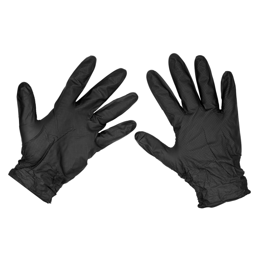 Black Diamond Grip Extra-Thick Nitrile Powder-Free Gloves Large - Pack of 50