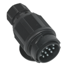 12V 13-Pin Plastic Euro Towing Plug Twin Inlet