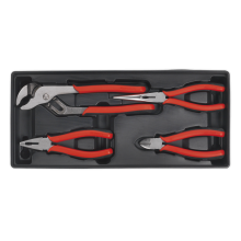 4pc Pliers Set with Tool Tray