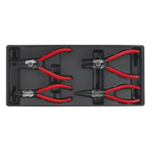 4pc Circlip Pliers Set with Tool Tray