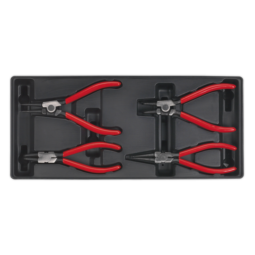 4pc Circlip Pliers Set with Tool Tray