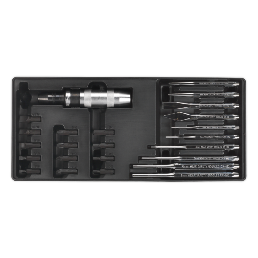 25pc Impact Driver & Punch Set with Tool Tray