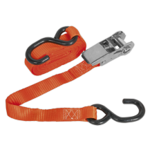 25mm x 4.5m Polyester Webbing Ratchet Strap with S-Hook 800kg Breaking Strength