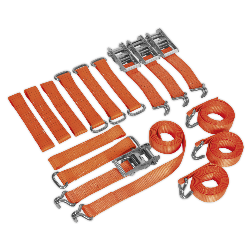 4pc Car Transporter Ratchet Strap Kit