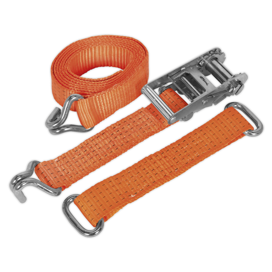 50mm x 3m Steel Wheel Car Transporter Ratchet Strap 4500kg Breaking Strength