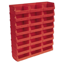 Plastic Storage Bin 105 x 85 x 55mm - Red - Pack of 24