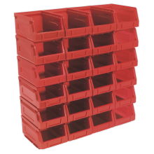 Plastic Storage Bin 105 x 165 x 85mm - Red - Pack of 24