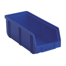 105 x 240 x 85mm Deep Plastic Storage Bin - Blue - Pack of 28