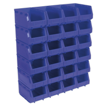 Plastic Storage Bin 150 x 240 x 130mm - Blue - Pack of 24