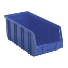 145 x 335 x 125mm Deep Plastic Storage Bin - Blue - Pack of 16