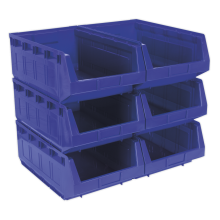 310 x 500 x 190mm Plastic Storage Bin - Blue - Pack of 6