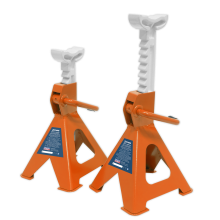 Ratchet Type Axle Stands (Pair) 2 Tonne Capacity per Stand - Orange