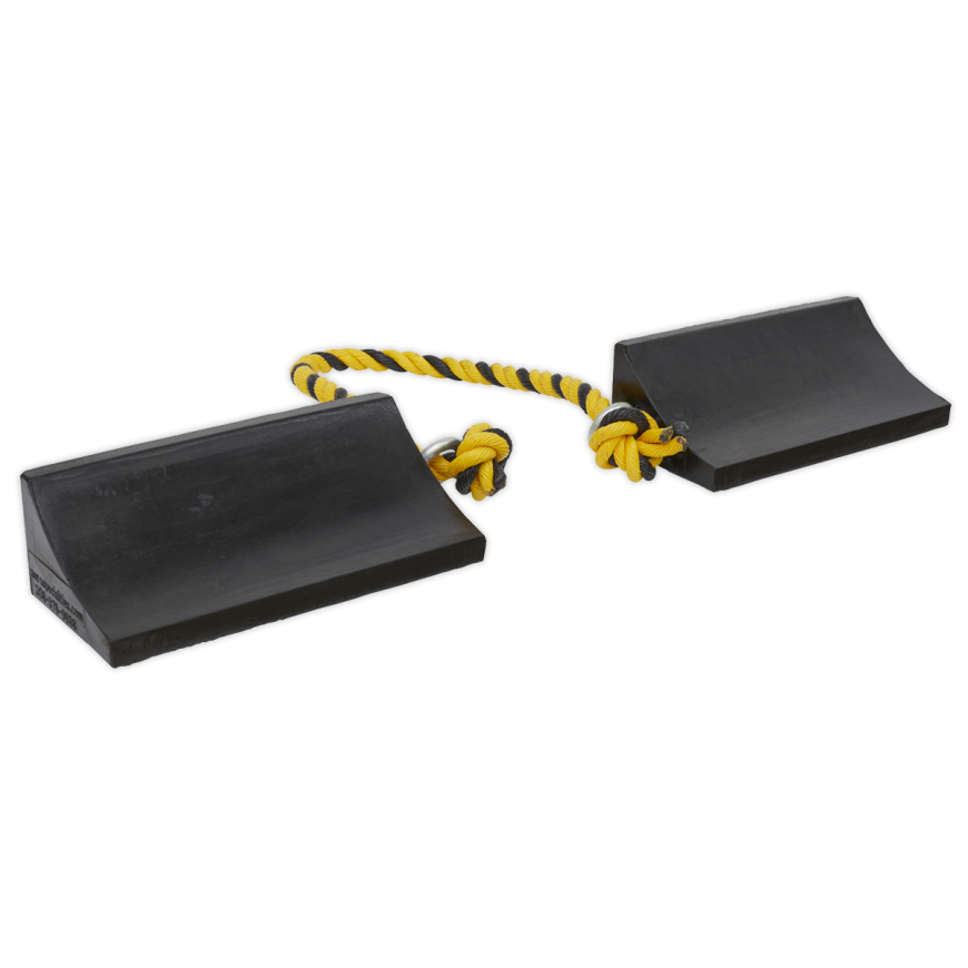 Heavy-Duty Rubber Wheel Chocks - Pair