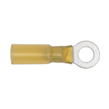 Ø6.4mm Yellow Heat Shrink Ring Terminal - Pack of 25
